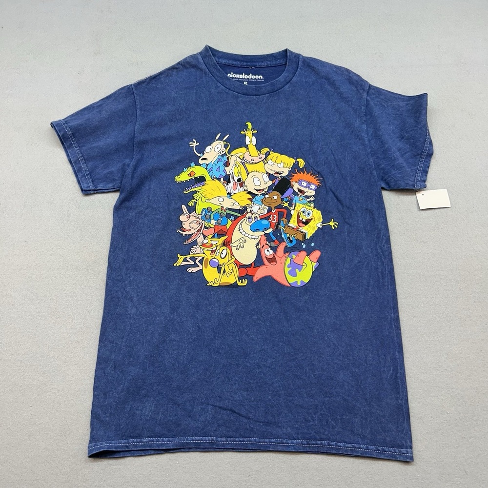 NWT NICKELODEON SHIRT Mens S BLUE  Cartoon retro Nick Jr Classic NWT 90's